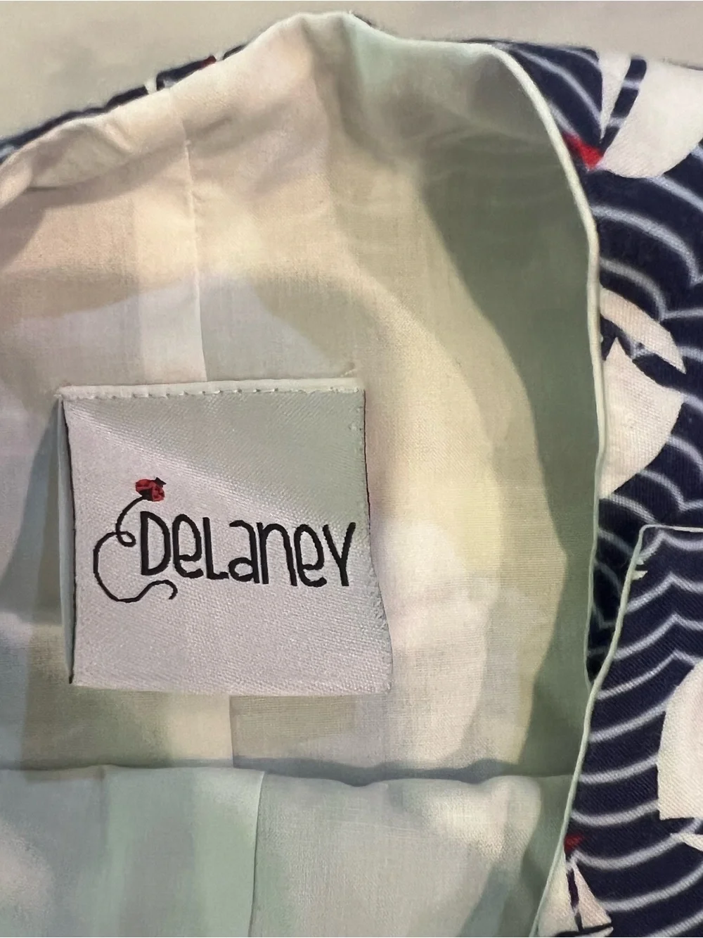 Delaney Red white and blue Sailboat Print Baby Romper Jon Jon 18M.